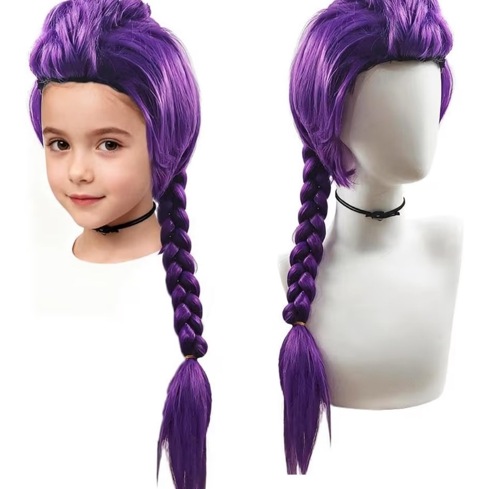 Purple Braided Wig for Kids